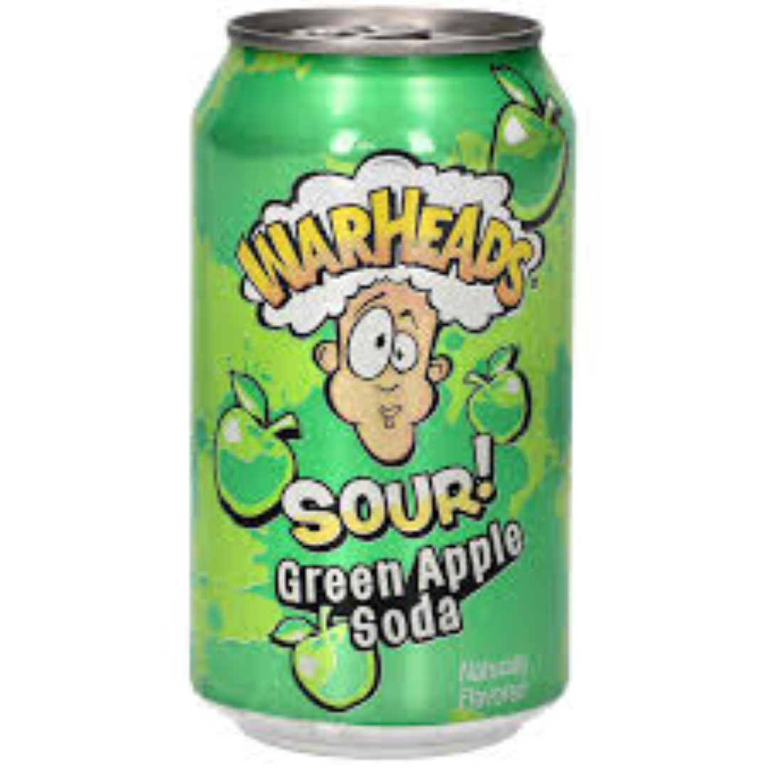 WARHEADS SOUR GREEN APPLE SODA 330ML